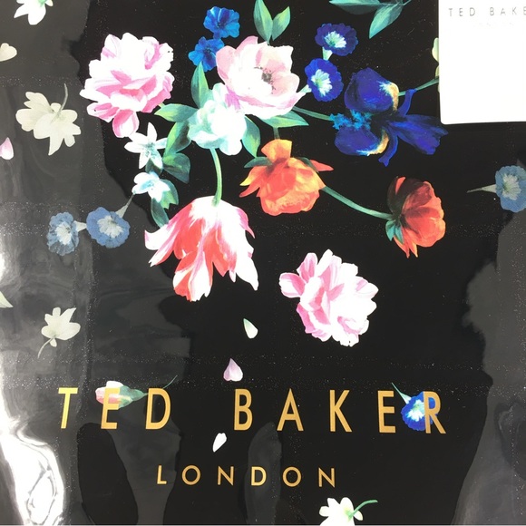 Ted Baker London Sandalwood black floral Cascade polyvinyl large icon tote New - Picture 3 of 8